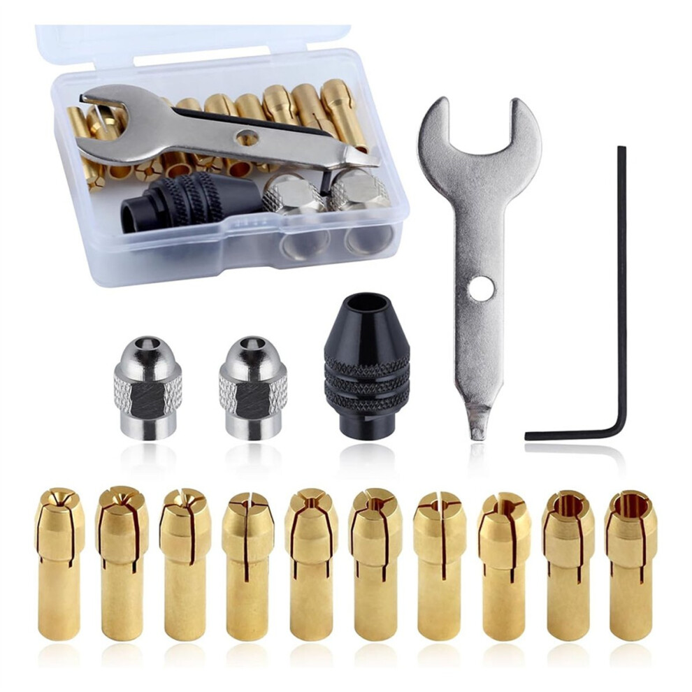 15Pcs Drill Chuck Collet Set Rotary Nuts 0.5-3.2Mm 4853967096991