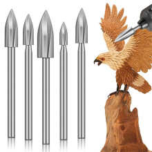 5 PCS Wood Carving Drill Bits Set, 1/8In Shank Rot