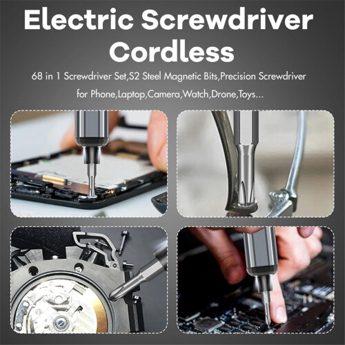 Mini Electric Screwdriver, 68 in 1 Precision Screw 1