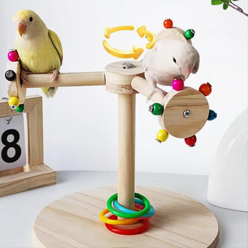 Bird Perch Stand Stick Toy for Sparrow Rotating Wi 2