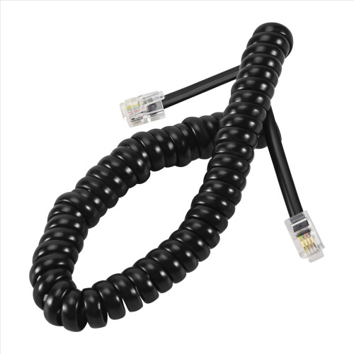 9.3" Black RJ9 Telephone Phone Modem Coil Line Cor 1