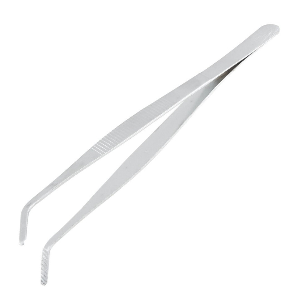 Semoic 20Cm Angled Slanted Tip Metal Curved Tweezer Silve