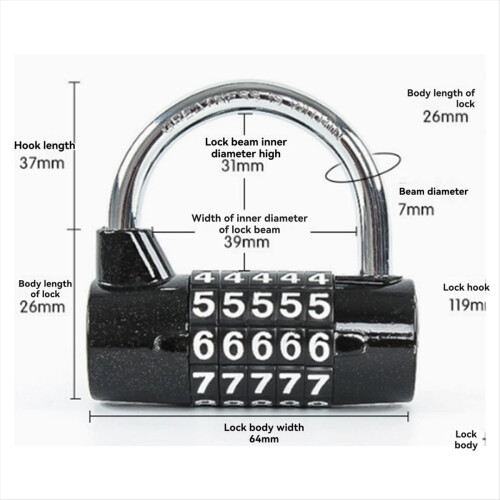 5 Digit Number Combination Travel Password Lock Pa 1