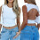 Womens Summer Tank Tops White S 7