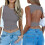 Womens Summer Tank Tops Gray L 8