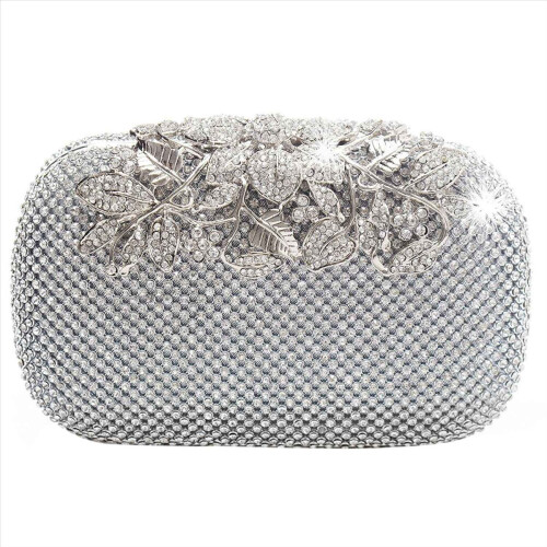 Unique Clasp Silver Diamante Crystal Diamond Eveni