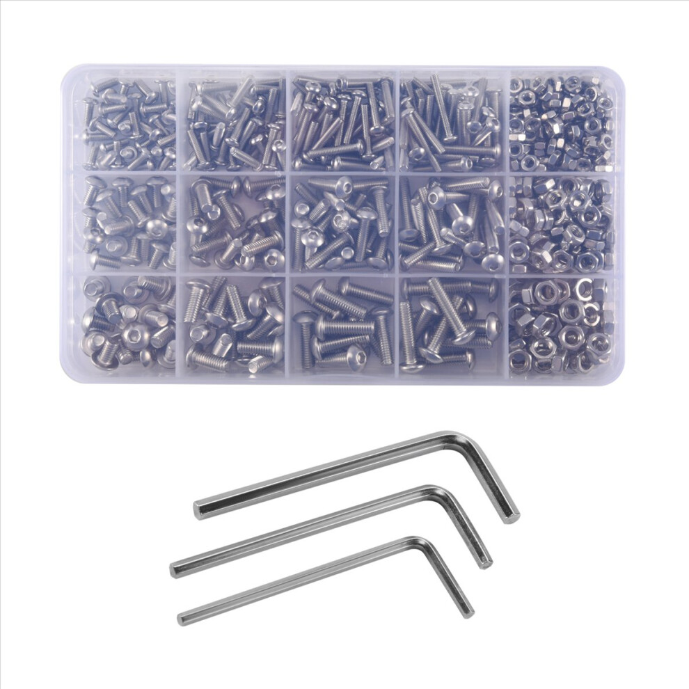 Photos - Nail / Screw / Fastener Screw and Nut Kit,Machine Kit, 500 Pcs M3 M5 Stain