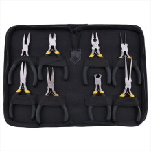 8PCs Mini Pliers Set, Long Nose with Teeth, Flat J