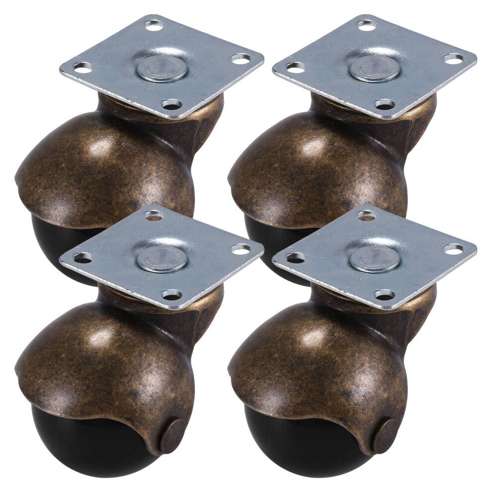 [4 Pack] Swivel Top Plate Hooded Ball Caster Wheel 4853967012700