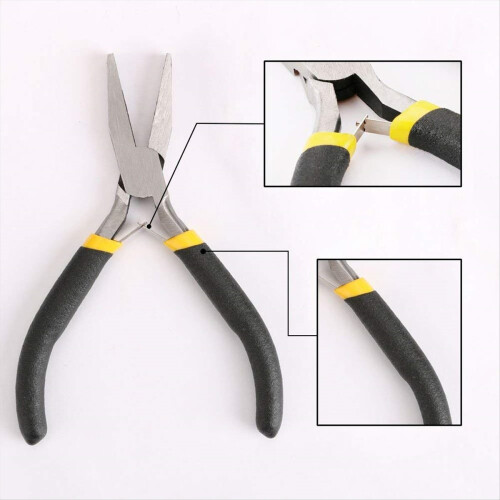 8PCs Mini Pliers Set, Long Nose with Teeth, Flat J 1