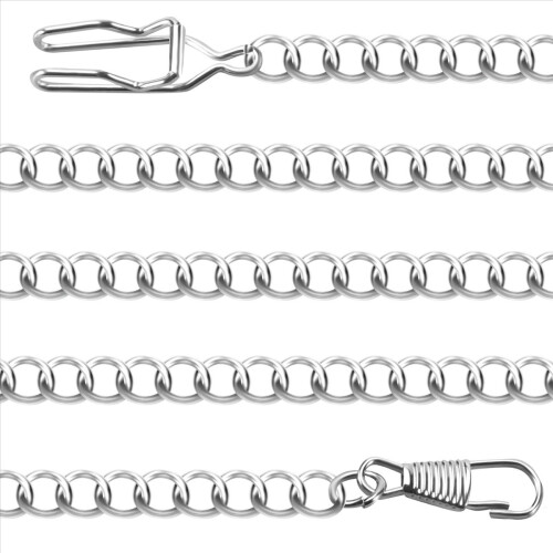 Retro Antique Vintage Pocket Watch Chain Silver 1