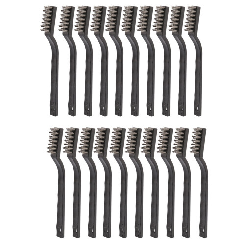20 Pieces Mini Handle Stainless Steel Wire Bristle