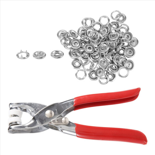 Pliers With 20 Sets Snap White Copper Buttons Claw 2
