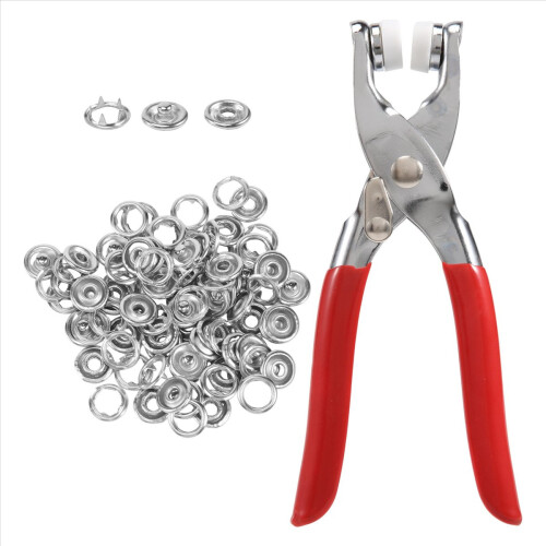Pliers With 20 Sets Snap White Copper Buttons Claw 1