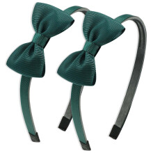 Fasce per capelli con fiocchi scolastici, set di 2 fasce per capelli con fiocchi nei colori dell'uniforme, fascia per capelli 7,19 cm (2,83") (verde)
