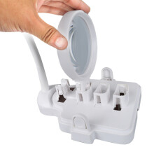 Verstellbare LED-Lupenlampe mit flexiblem Schwanenhals und stufenloser Helligkeitsregelung für Bastelarbeiten, Lesen und Senioren. Freihändige