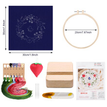 Conjunto de Bastidor de Bordado DIY, Jardim Botânico, Ponto Cruz, Bambu Natural, Leve e com Acabamento Suave, Ideal para Artesanato, Costura e