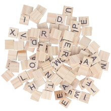 Scrabble Crossword Game Tiles Premium Wood Clear Screen Printed Letters Durable Design Standard Size Wood Letter Tiles For DIY Crafts And Early