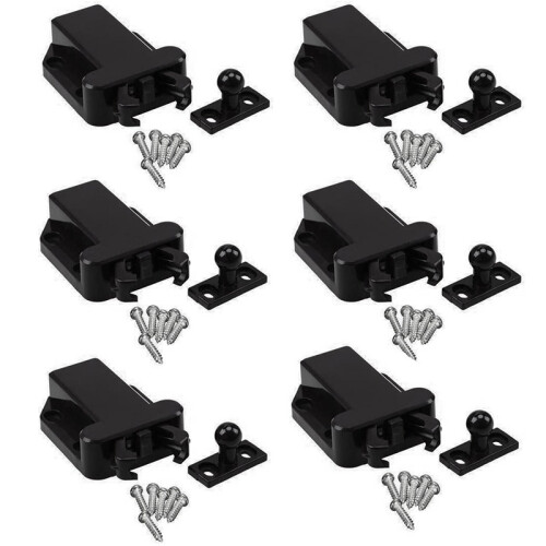 6-Pack Non-Magnetic Push to Open Catch Lock Drawer