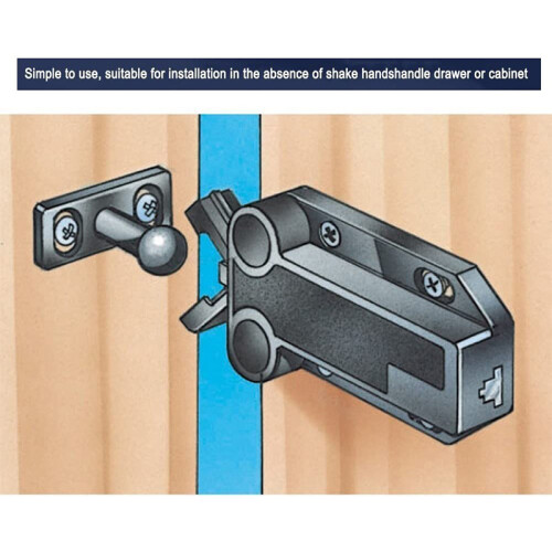6-Pack Non-Magnetic Push to Open Catch Lock Drawer 2
