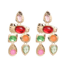 Pendientes hipoalergénicos de plata S925 para mujer, sin níquel ni plomo, únicos y estilo bohemio, con piedras preciosas coloridas, chapados en