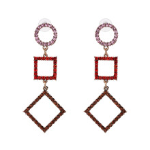 Orecchini geometrici, orecchini leggeri, orecchini scintillanti con strass per donna, gioielli alla moda, gioielli per feste, design elegante, regalo