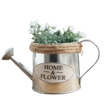 Design creativo per una vivace esposizione di piante, vaso da fiori in metallo, fioriera vintage in ferro a forma di bollitore per piante da interno,