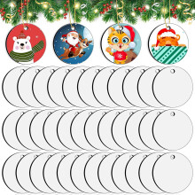 35 Pieces Sublimation Ornament Blanks, Round Blank