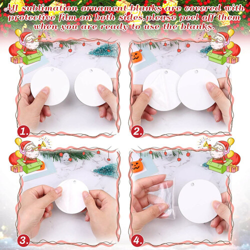 35 Pieces Sublimation Ornament Blanks, Round Blank 2