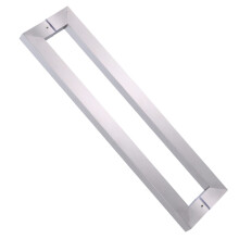 Barn Door Handle 304 Stainless Steel Sliding Door Pull, Modern Square BacktoBack Silver 60cm