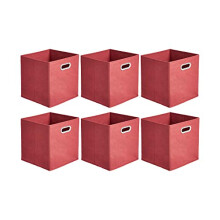 Amazon Basics Collapsible Fabric Storage Cubes with Oval Grommets - 6-