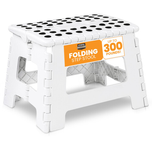 Utopia Home Folding Step Stool 9 Inch, Portable Anti Slip Surface for