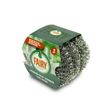 Addis Fairy Original Premium Steel Wool Pot & pan Scourers, Pack of 3,