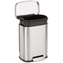 Amazon Basics Smudge Resistant Mini Rectangular Trash Can With Soft-Cl