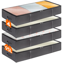 Lifewit 4 Pack 95L Under Bed Storage, Underbed Storage Boxes with lid