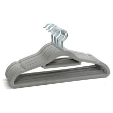 50 Non Slip Velvet Hangers | Heavy Duty Grey Felt Coat Hangers |360 De