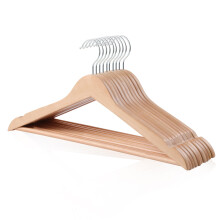 Amazon Basics Wood Suit Clothes Hangers, 10-Pack, 44 cm, Natural