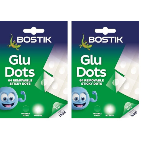 Bostik Glu Dots – Removable, Double Sided Clear Glue Dots, For Instant