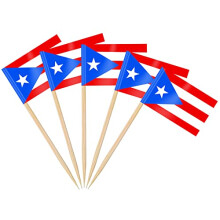 AhfuLife 100/200pcs Puerto Rico Toothpick Flags, Puerto Rican Cocktail