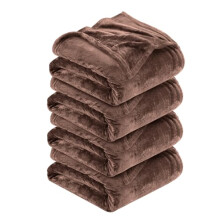 MOONLIGHT20015 Silk Touch Warm 4 Pack Fleece Blankets - 400 GSM Throws