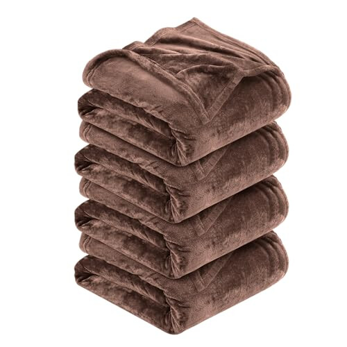 MOONLIGHT20015 Silk Touch Warm 4 Pack Fleece Blankets - 400 GSM Throws