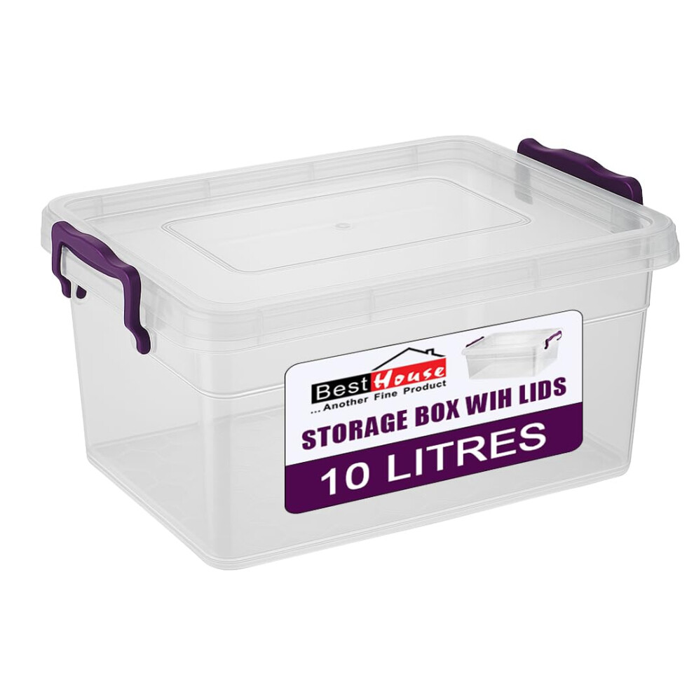 Best House Another Fine Product Best House Plastic Storage Box Bins With Lids - Pack Of 1 - Heavy Duty