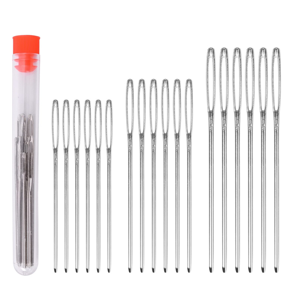 Smukdoo Large Eye Blunt Needles,15 Pcs Hand Sewing Needles Yarn Knitti