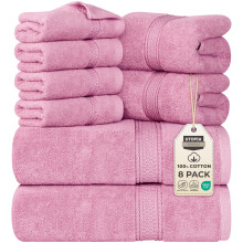 Utopia Towels 8 Piece Towel Set - 2 Bath Towels, 2 Hand Towels and 4 W
