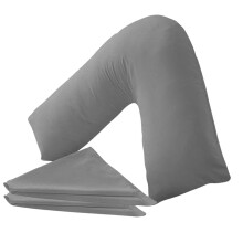 Buzzbuy V shaped pillowcase cover, 100% Poly-cotton Back & Neck Suppor