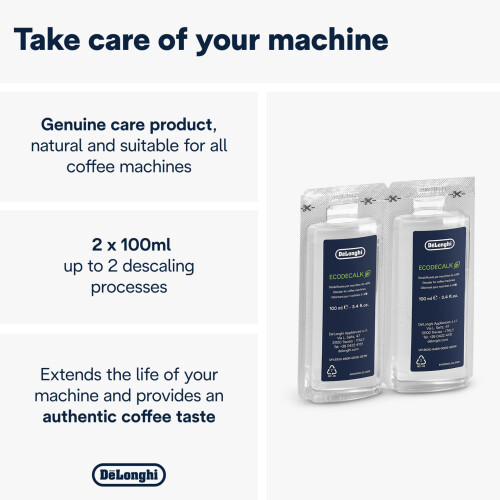 De'Longhi De'Longhi EcoDecalk Mini Descaler DLSC200, 2 Decalcification Doses, Co 1