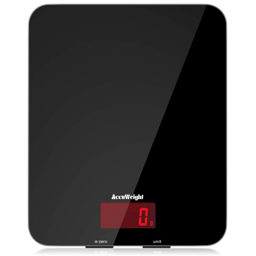 ACCUWEIGHT 201 Digital Kitchen Scales with Tempered Glass Platform (Ba