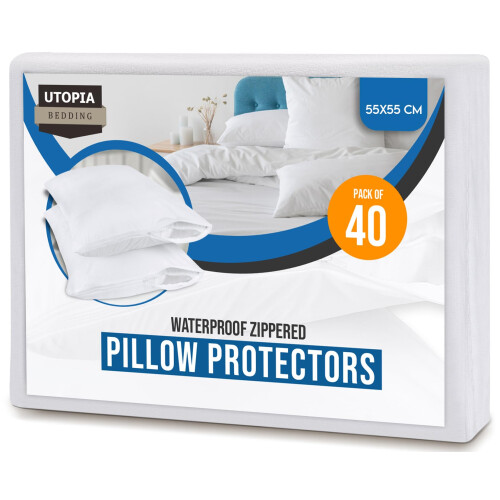 Utopia Bedding Waterproof Zippered Pillow Protectors (Size - 55 x 55 c