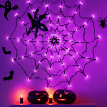 Halloween Decorations CNMTCCO Halloween Spider Web Lights With Plush S