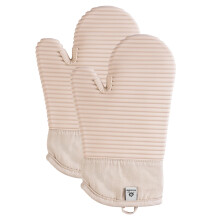 Beige Double Oven Gloves | Maximum Heat Resistant Protection | Double